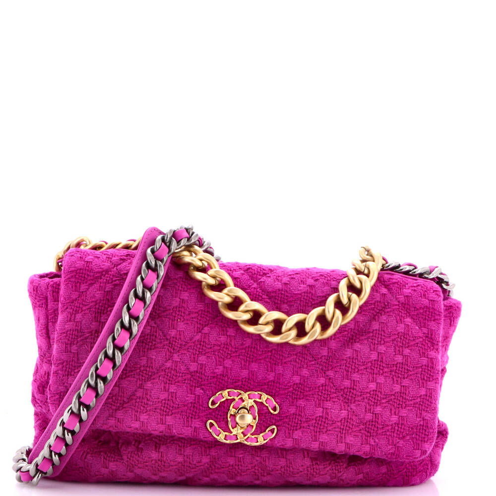 Chanel Large 19 Flap Bag Quilted Tweed